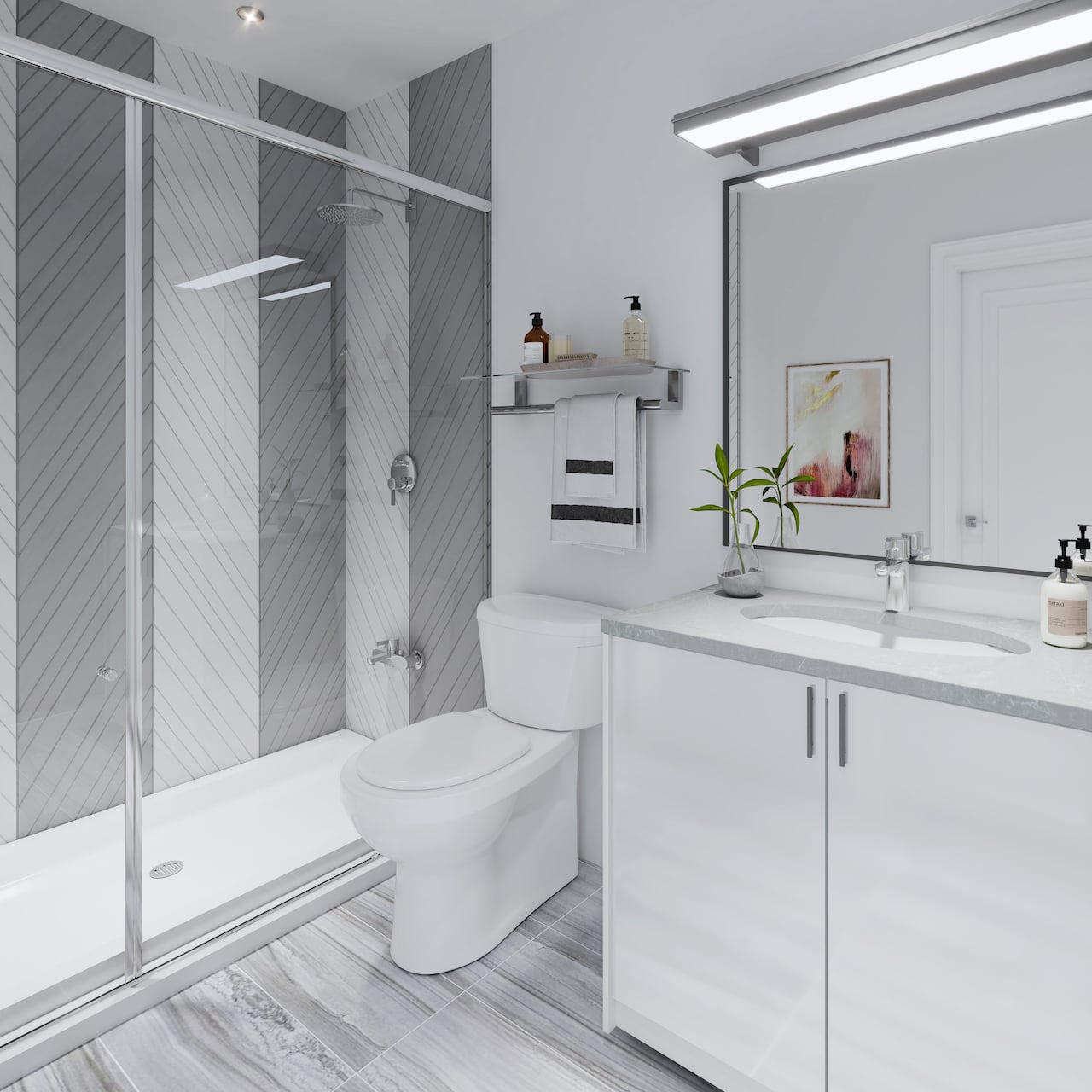 Rendering of Central District Towns suite interior bathroom