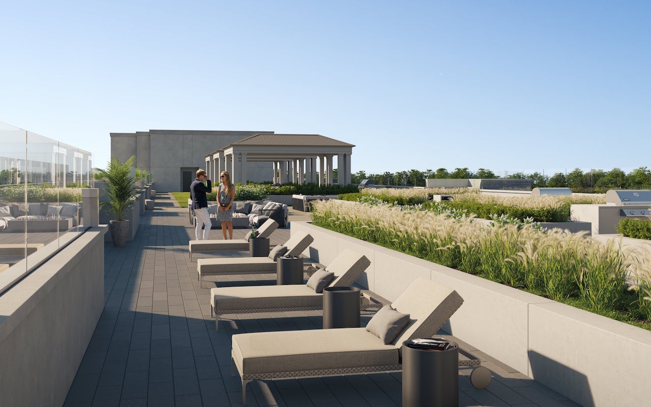 Rendering of King Terraces rooftop loungers