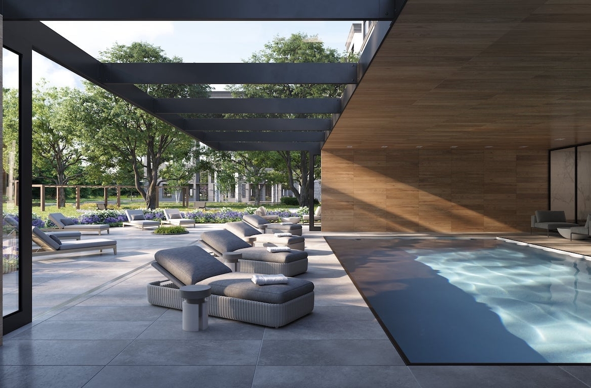 Rendering of King Terraces outdoor swimming pool