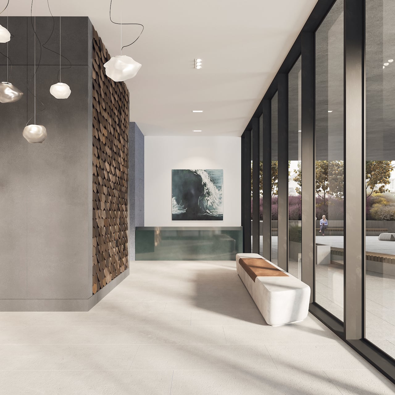 Rendering of Leaside Common lobby