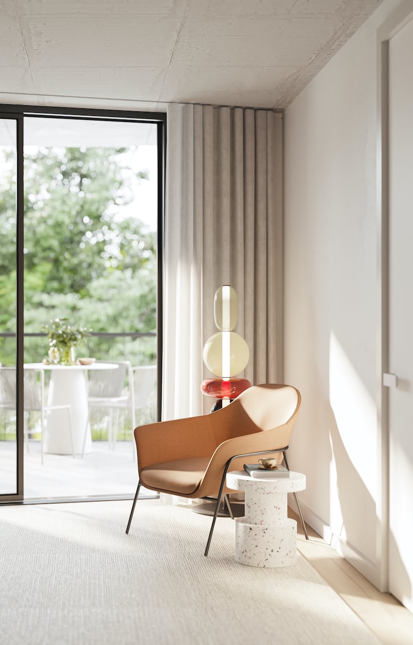 Rendering of Leaside Common suite interior close-up