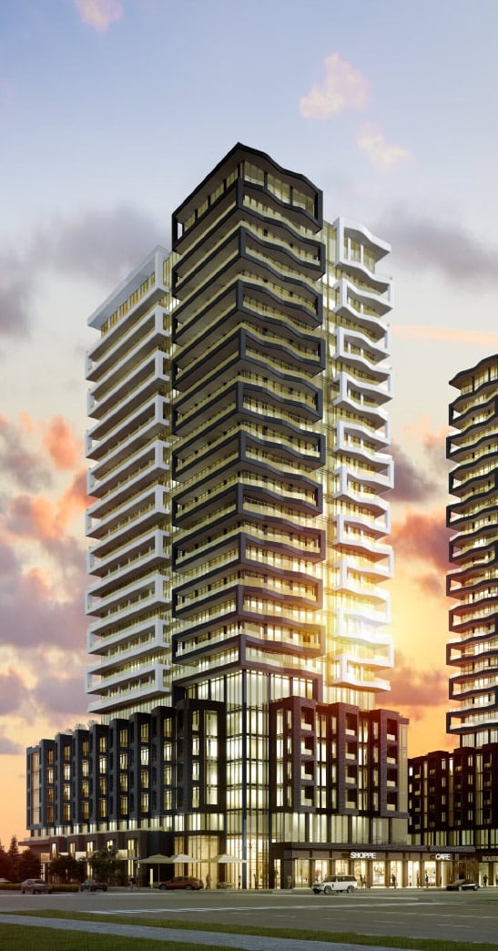 Rendering of DUO Condos exterior