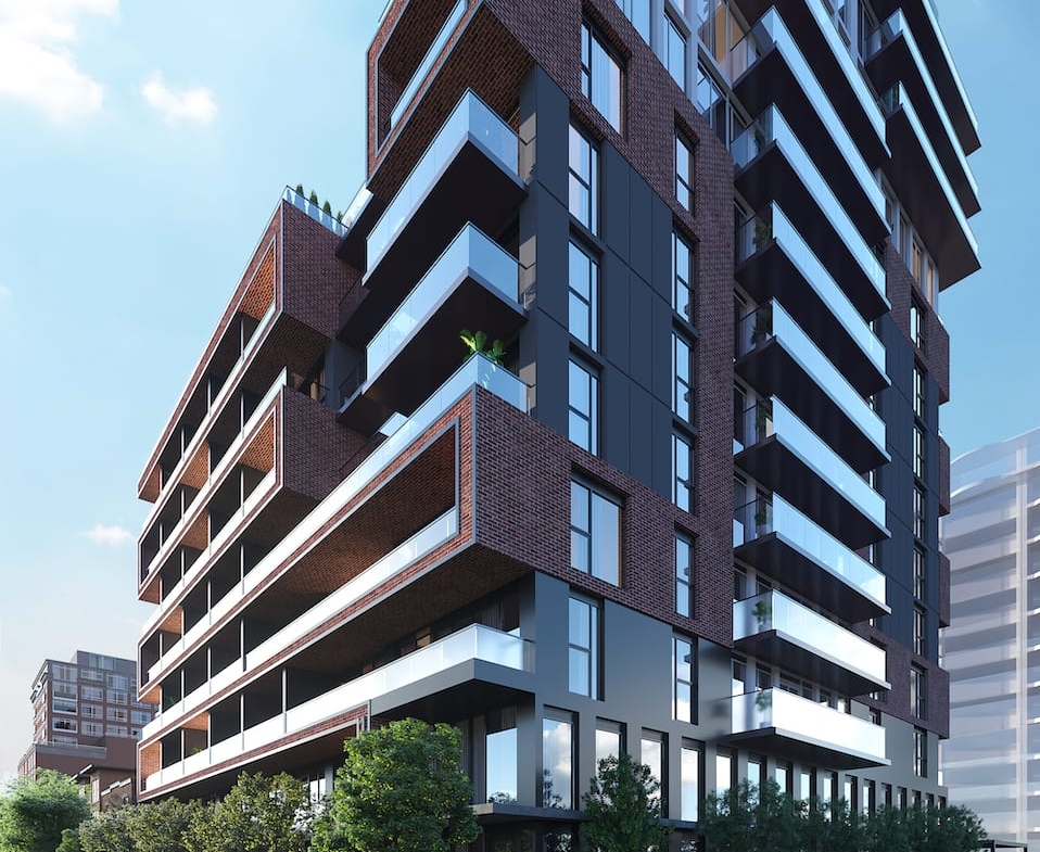 Rendering of Groove Urban Condos exterior side view