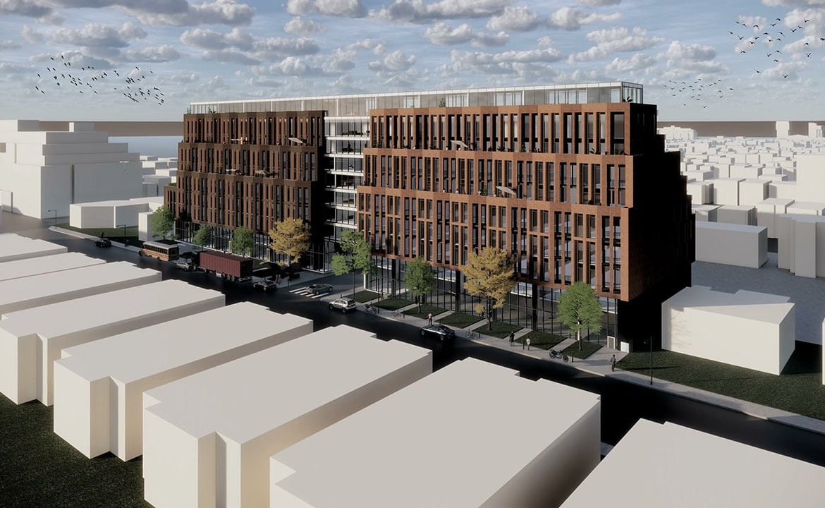 Rendering of Leaside Common Condos exterior side view