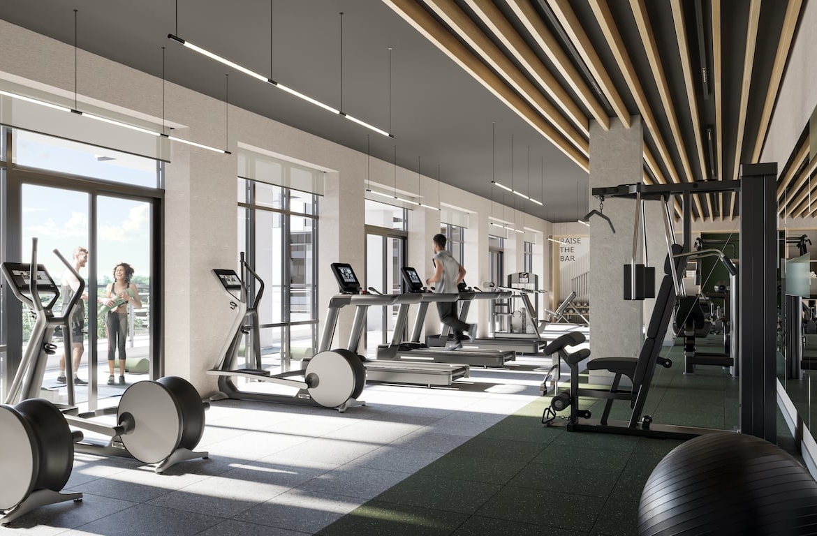 Rendering of Verge 2 Condos fitness studio