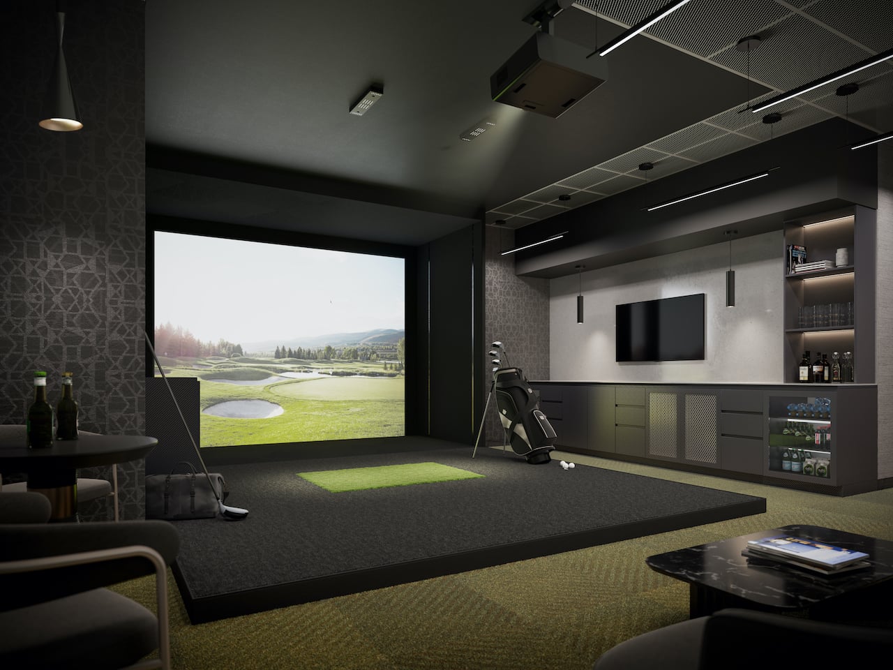 Rendering of Verge 2 Condos golf simulator