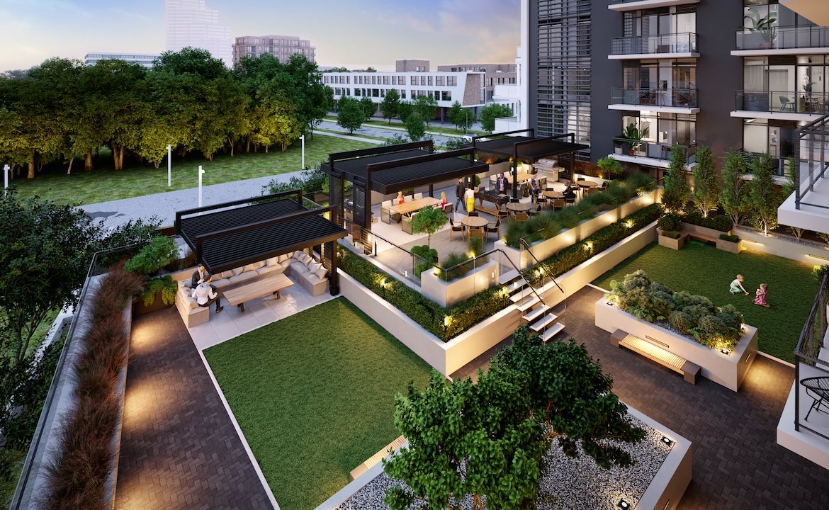 Rendering of Yorkwoods Condos courtyard