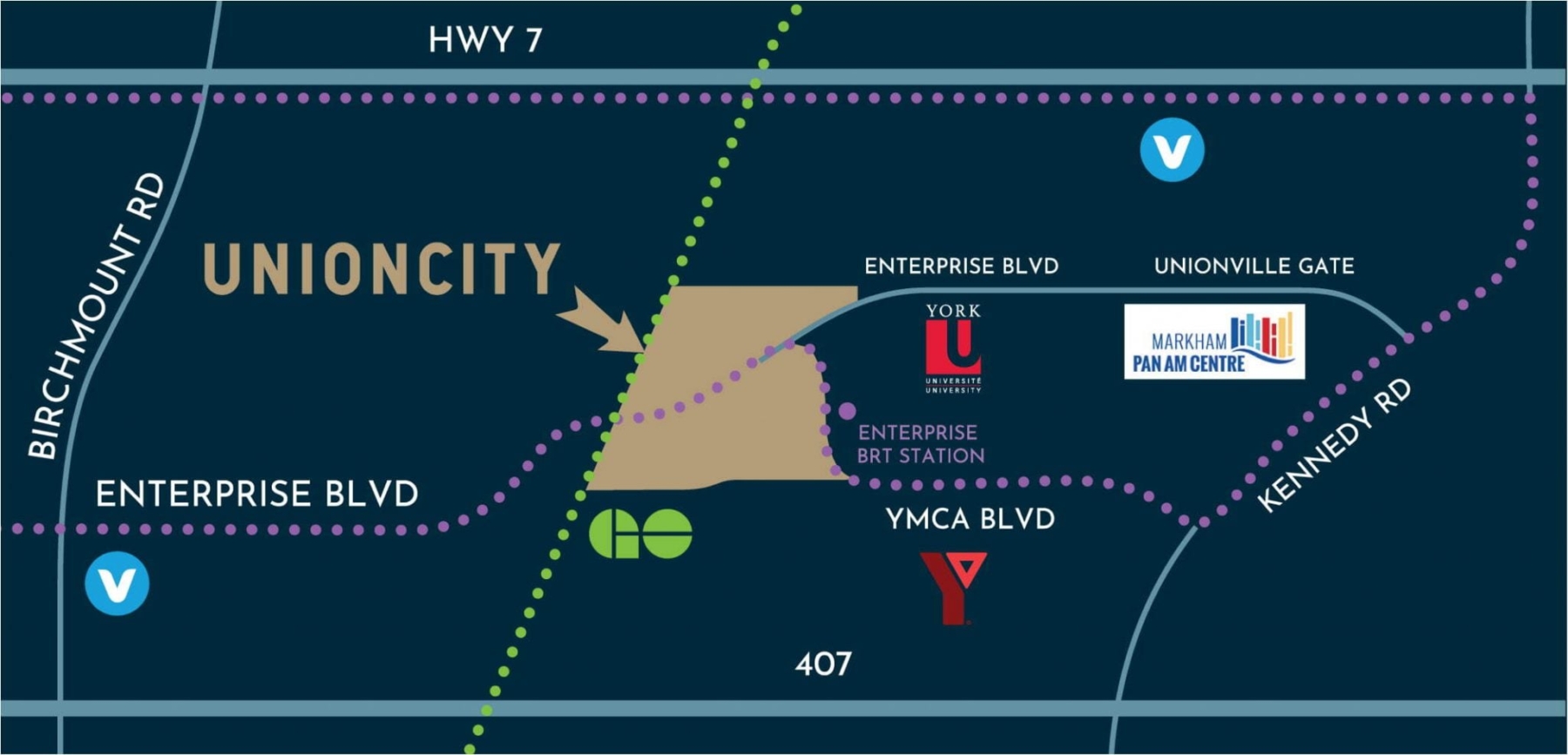 Map of UnionCity Condos in Markham by Metropia