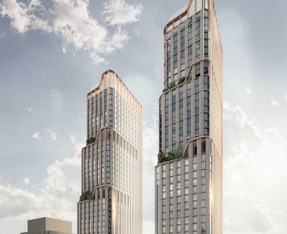 Rendering of 475 Yonge Street Condos two towers full