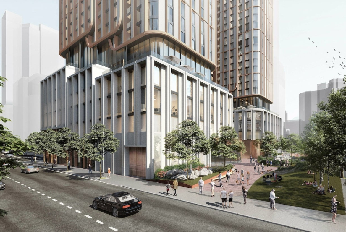 Rendering of 475 Yonge Street Condos exterior streetscape