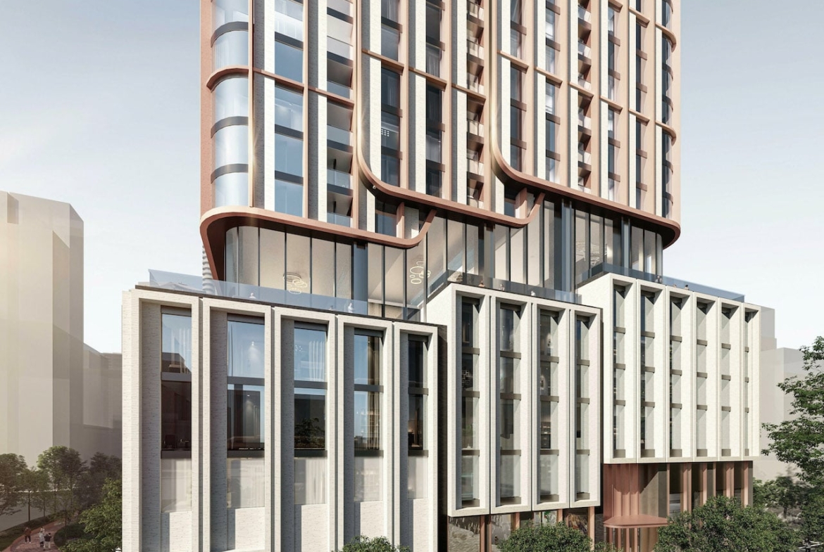 Rendering of 475 Yonge Street Condos exterior podium exterior detailing