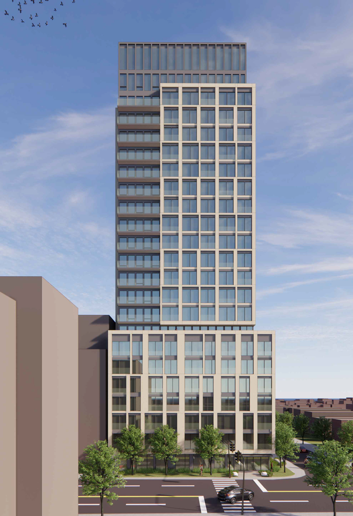 Rendering of 537 Eglinton Avenue East Condos exterior full view