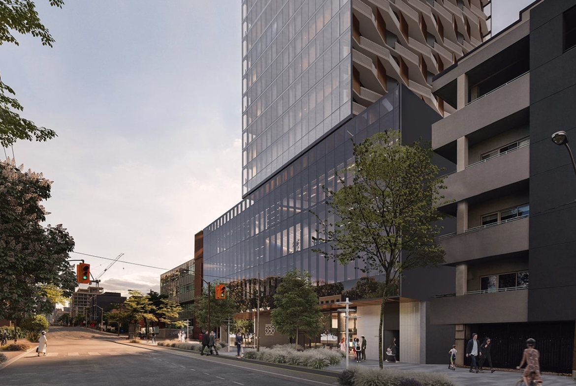 Rendering of 586 Eglinton Avenue East Condos exterior side view streetscape
