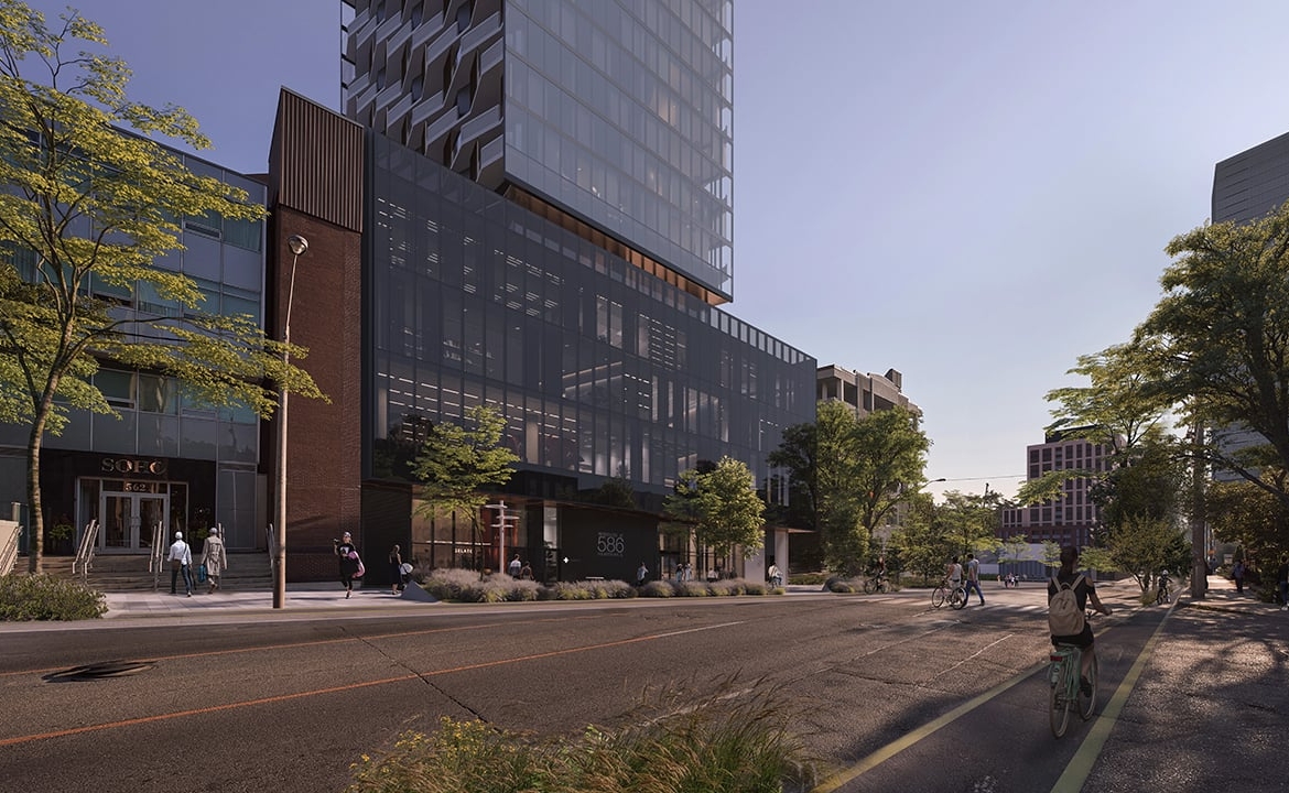 Rendering of 586 Eglinton Avenue East Condos exterior streetscape