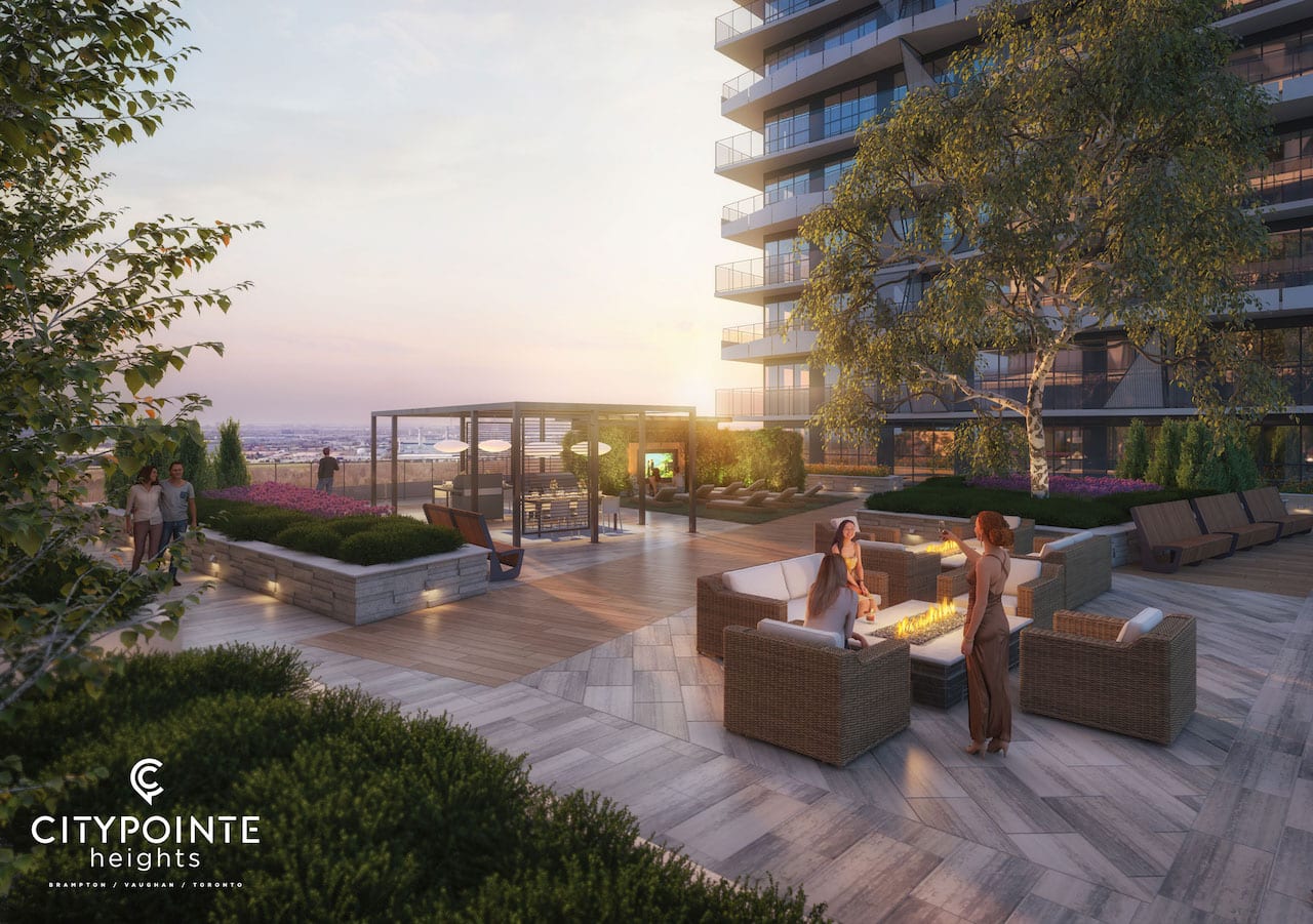 Rendering of CityPointe Heights exterior terrace
