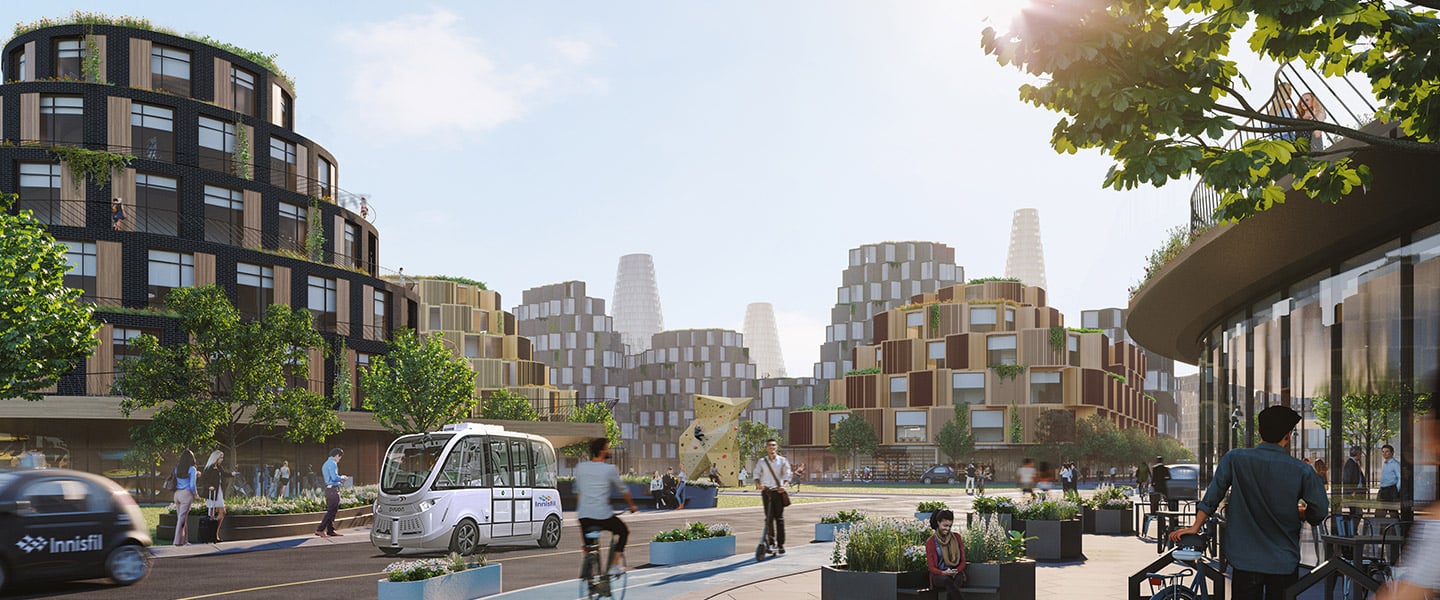 Rendering of The Orbit Condos exterior streetscape