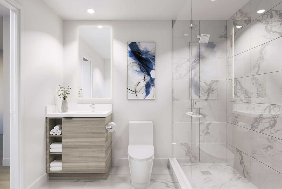 Rendering of Union City Condos suite bathroom