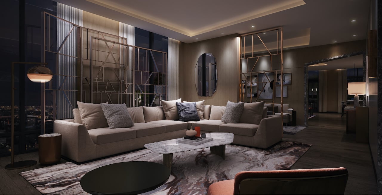 Rendering of Westerly Condos party room lounge