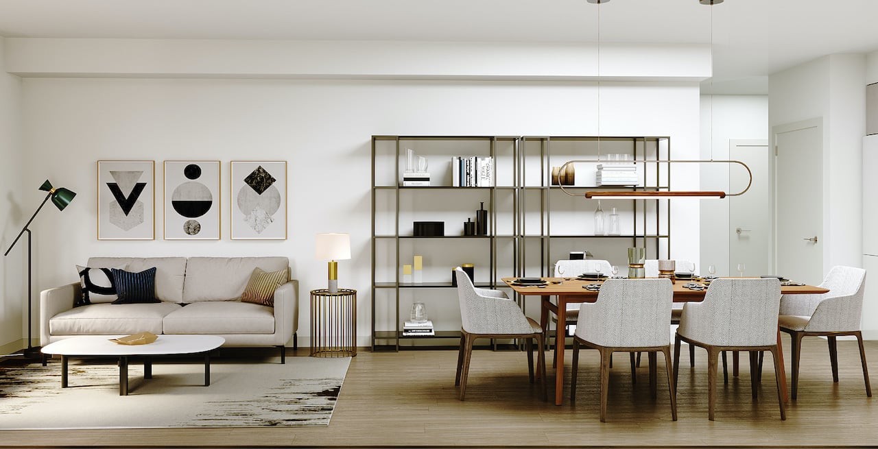 Rendering of Westerly Condos suite interior living area