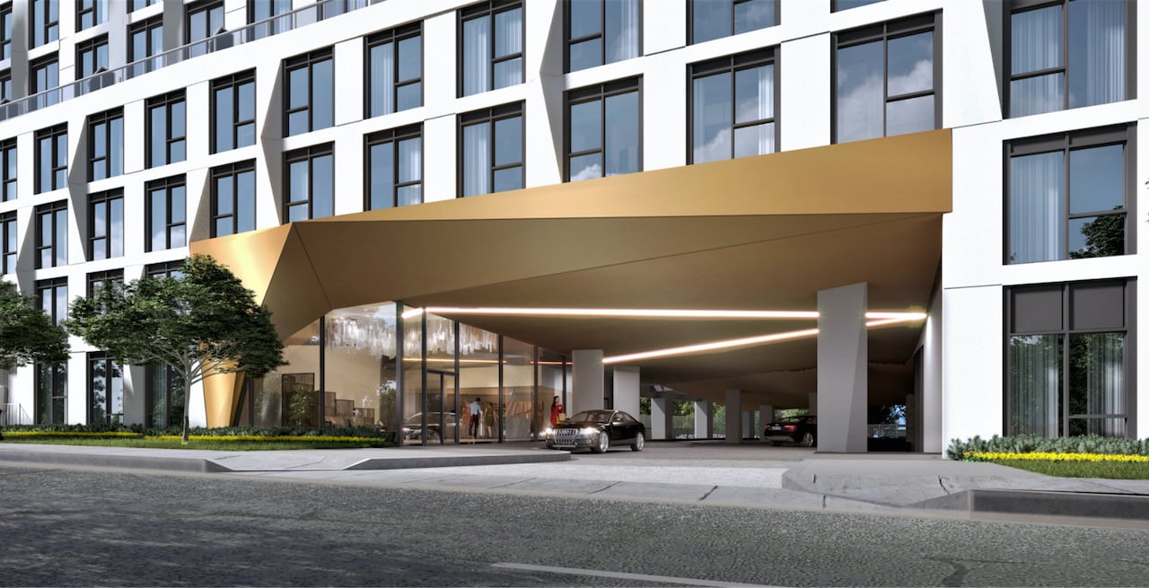 Rendering of Westerly Condos exterior entrance