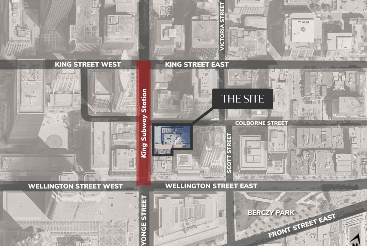 Aerial map of 55 Yonge