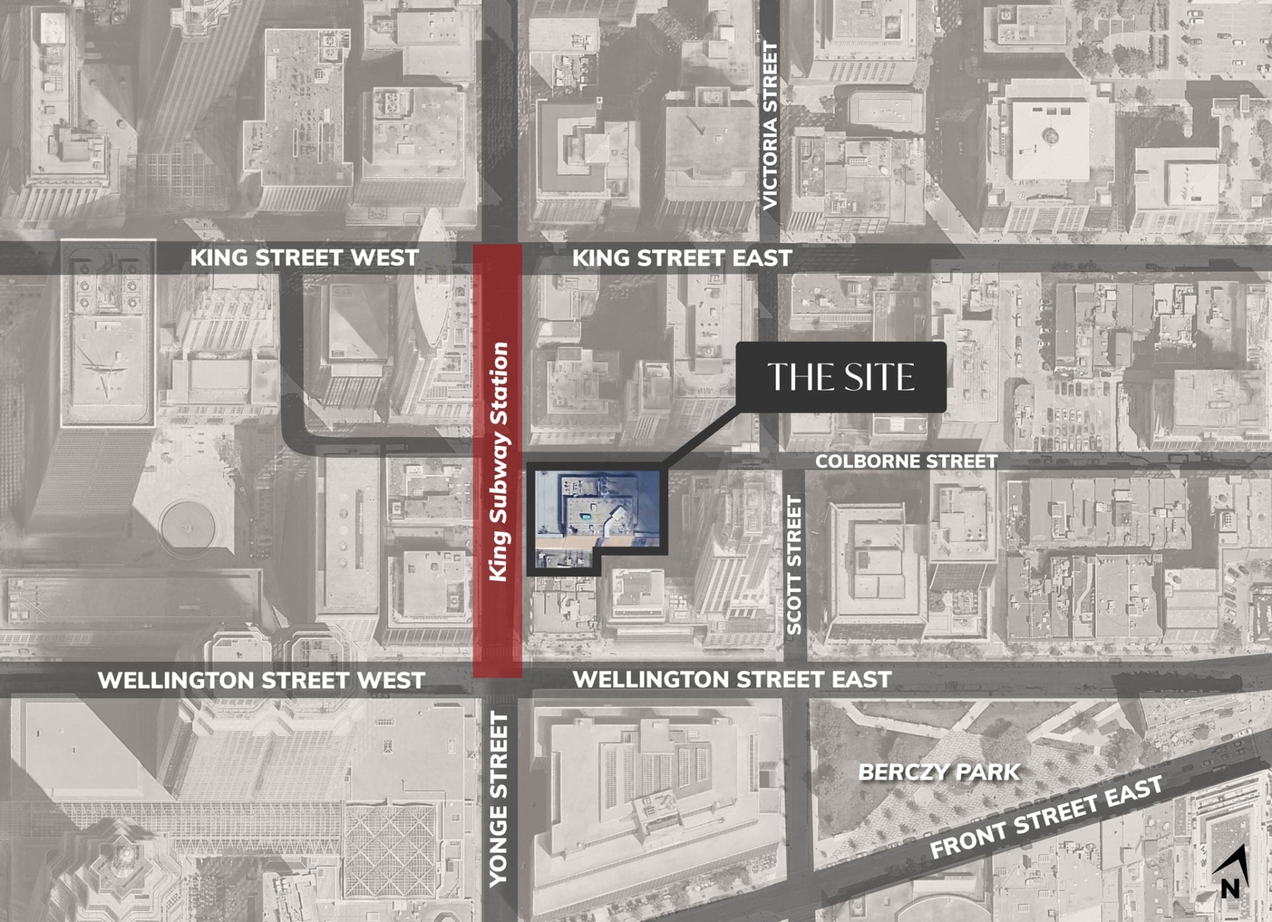 Aerial map of 55 Yonge
