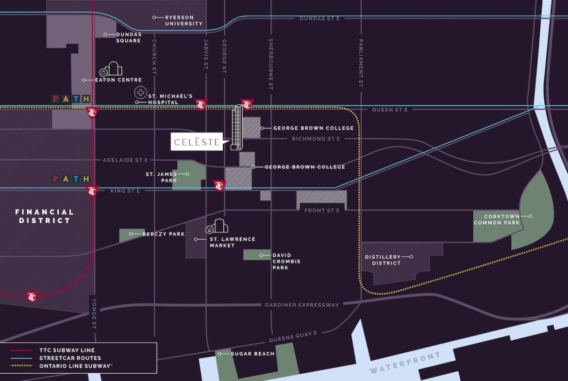 Celeste Condos map
