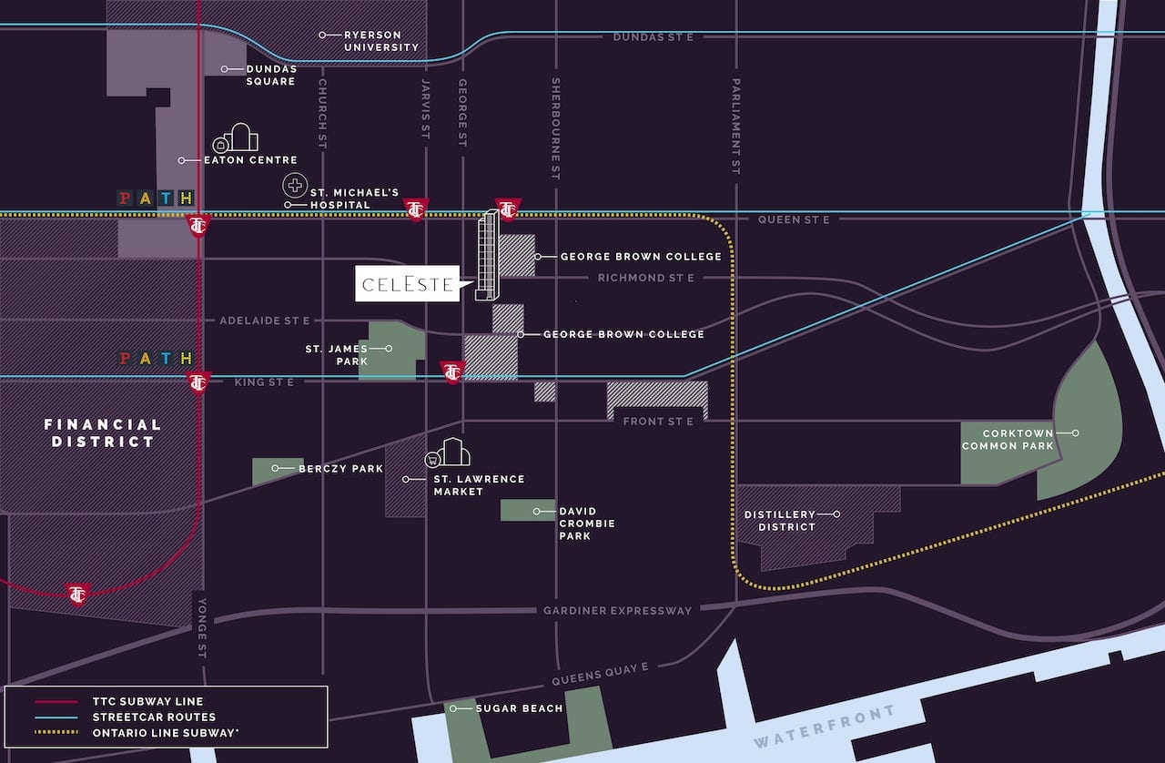 Celeste Condos map