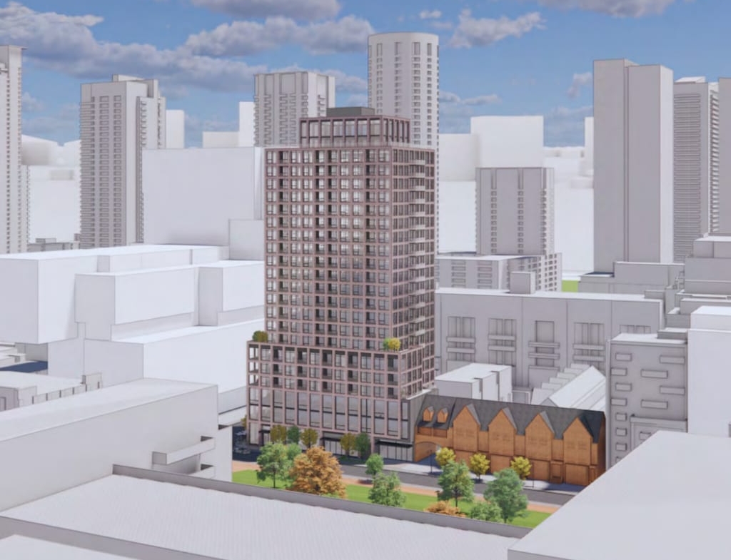 Rendering of 18 Portland Condos exterior aerial