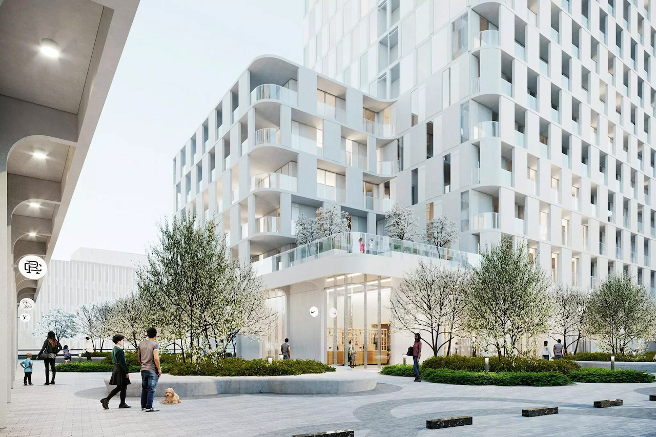 Rendering of 2450 Victoria Park exterior courtyard