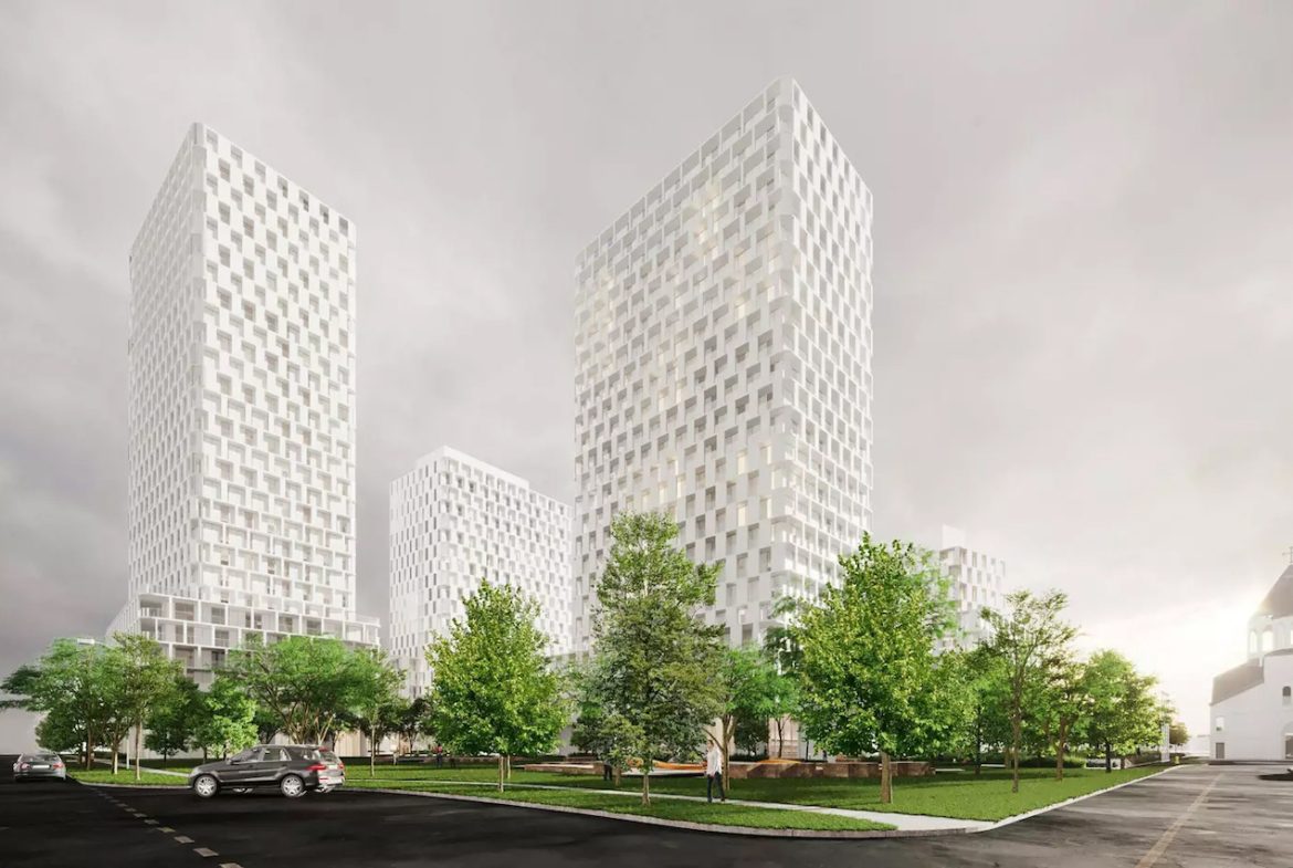 Rendering of 2450 Victoria Park exterior greenery park