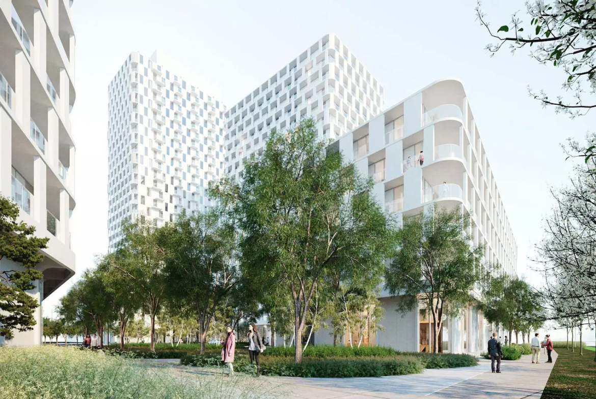 Rendering of 2450 Victoria Park exterior pathway