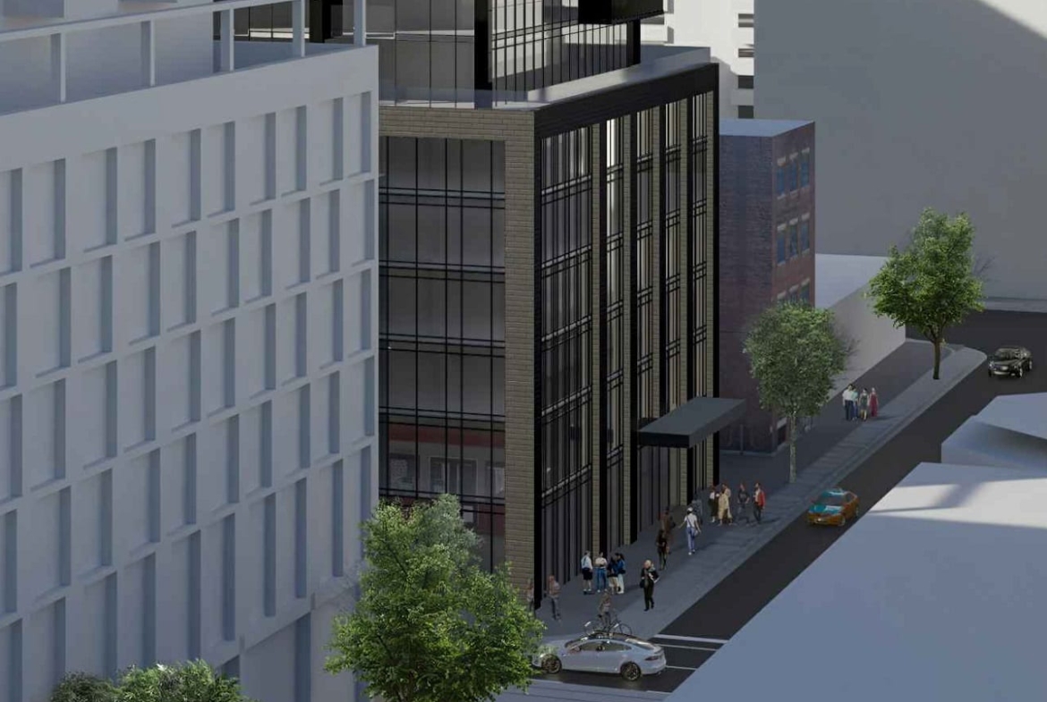 Rendering of 250 King East Condos exterior streetscape
