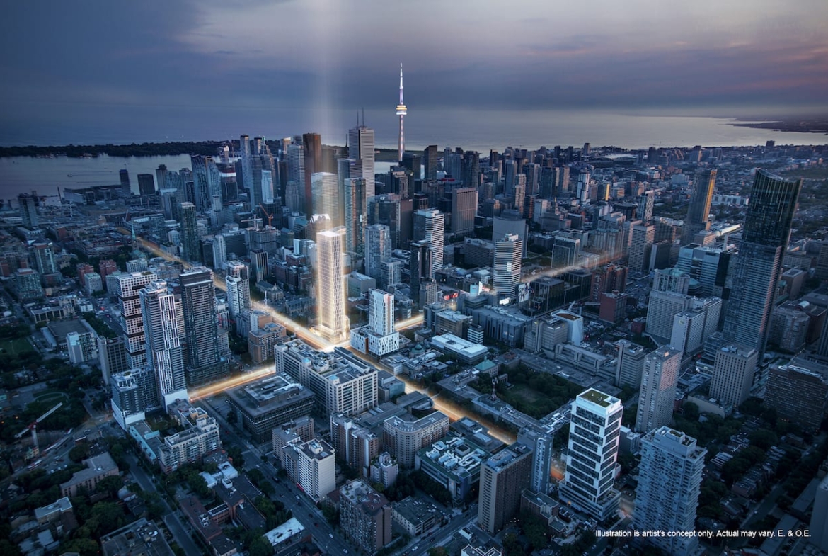 Rendering of 252 Church Condos aerial