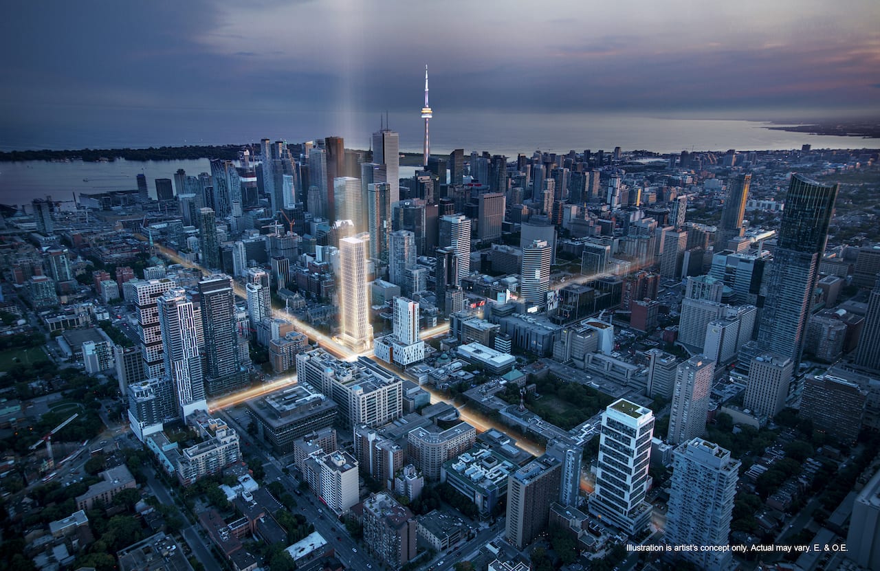 Rendering of 252 Church Condos aerial