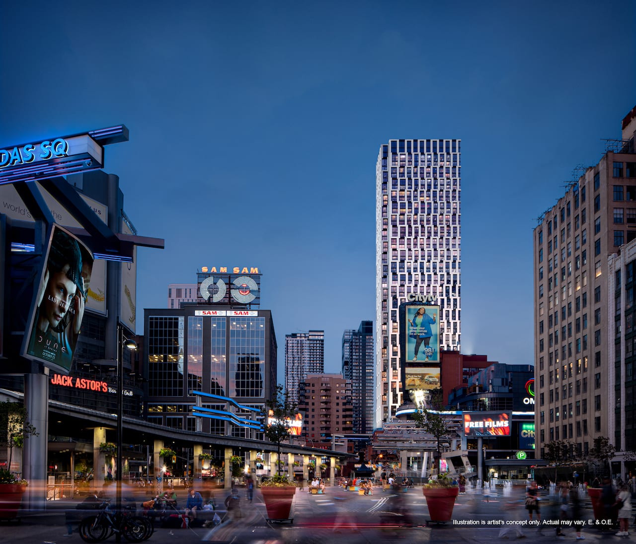 Rendering of 252 Church Condos surrounding city