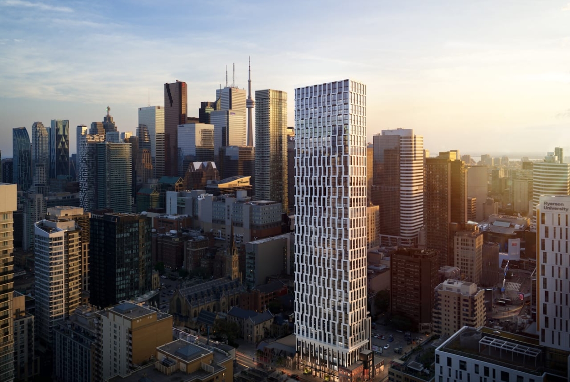 Rendering of 252 Church Condos skyline aerial