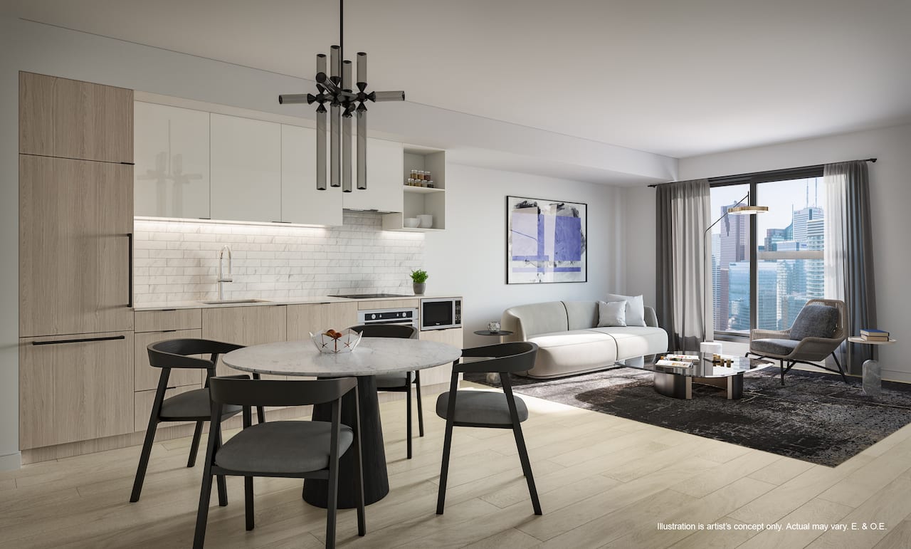 Rendering of 252 Church Condos suite interior light