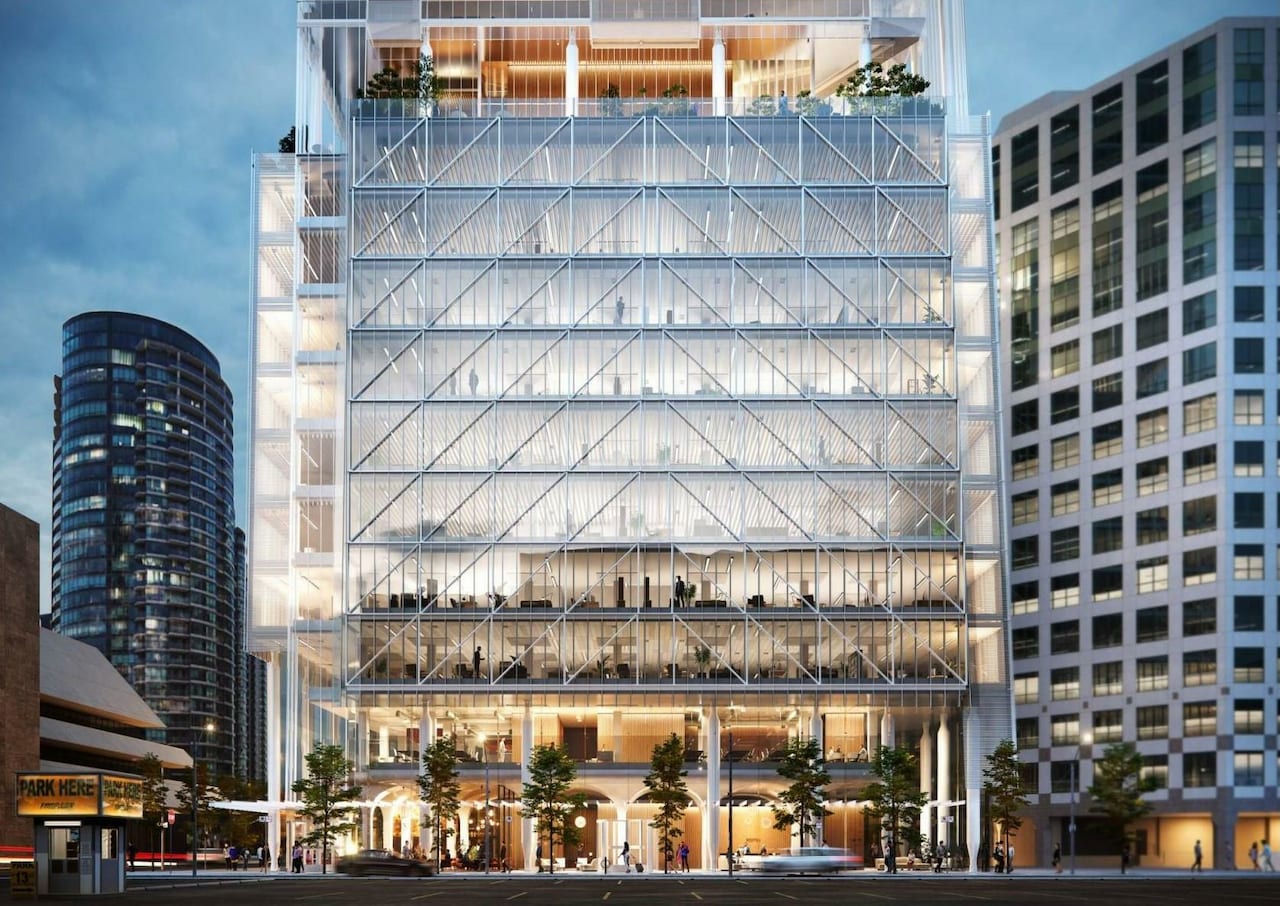 Rendering of 310 Front Condos exterior podium