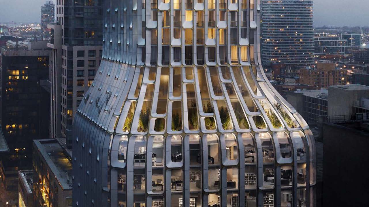 Rendering of 55 Yonge Condos exterior siding detail