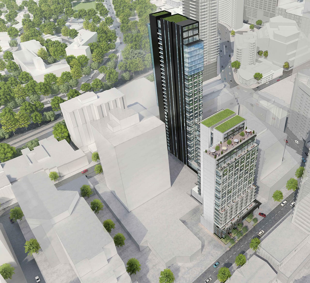 Rendering of 906 Yonge Street Condos exterior aerial close-up