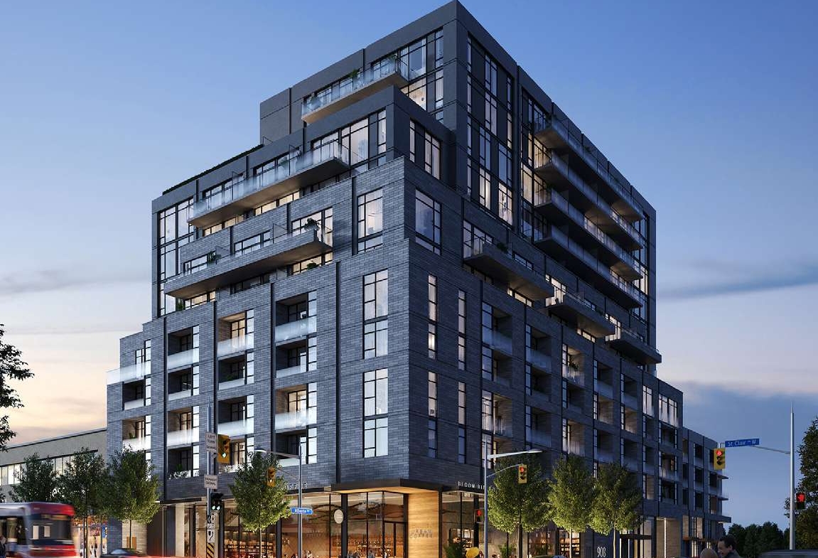 Rendering of 908 St. Clair condos at dawn