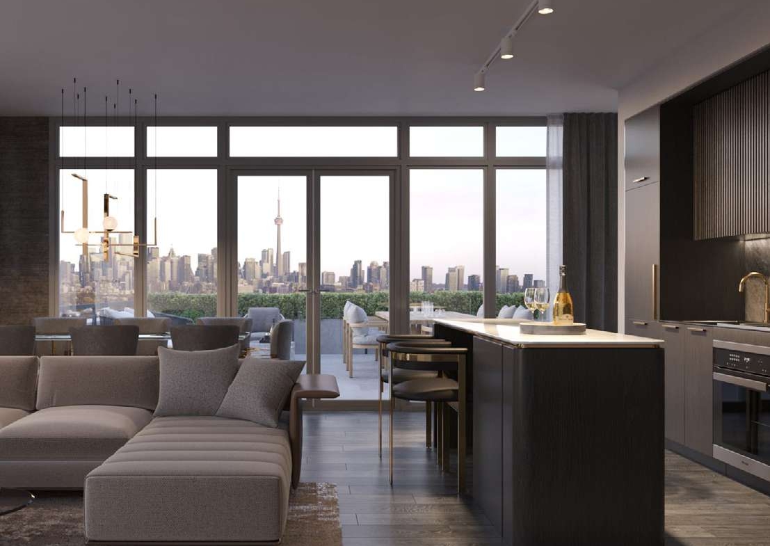 Rendering of 908 St. Clair condos suite interior open concept