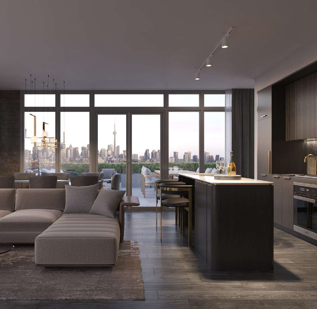 Rendering of 908 St. Clair condos suite interior open concept