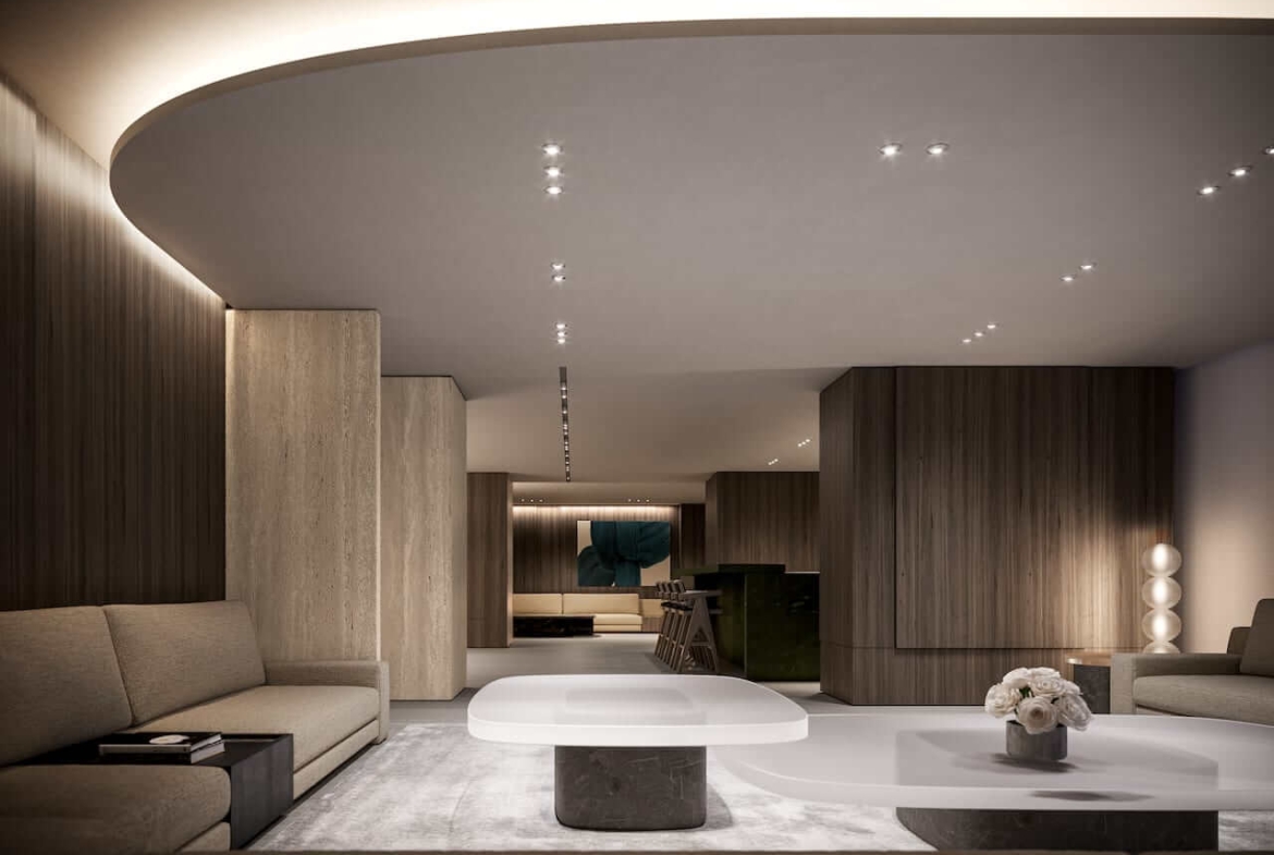 Rendering of ALLURE Condos social lounge