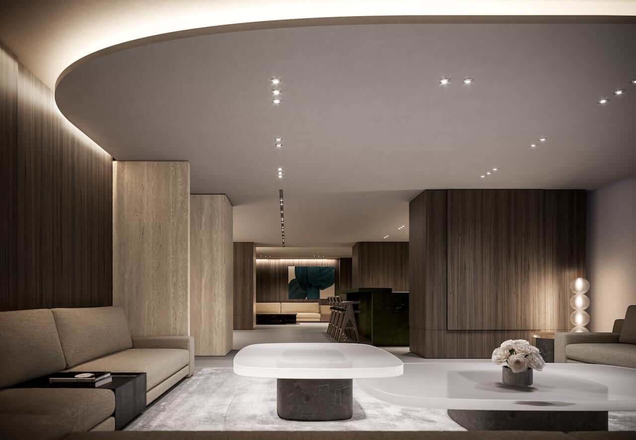 Rendering of ALLURE Condos social lounge