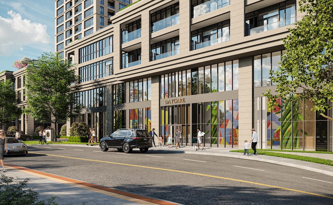 Rendering of Bristol Place Condos daycare entrance