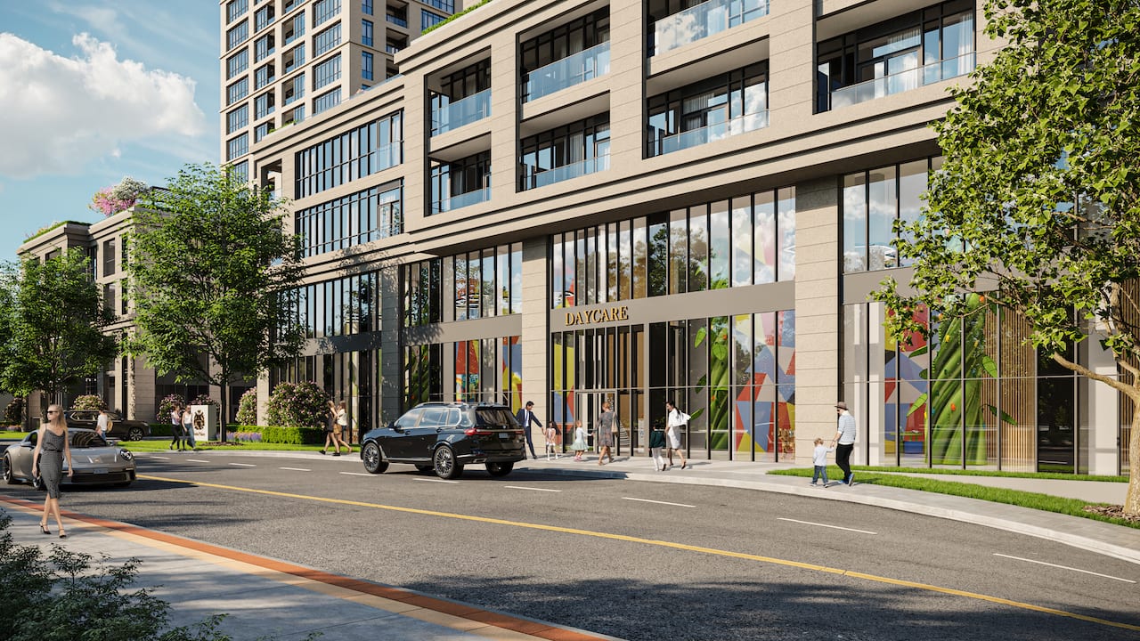 Rendering of Bristol Place Condos daycare entrance