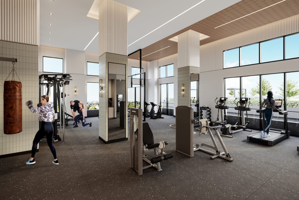 Rendering of Bristol Place Condos gym interior