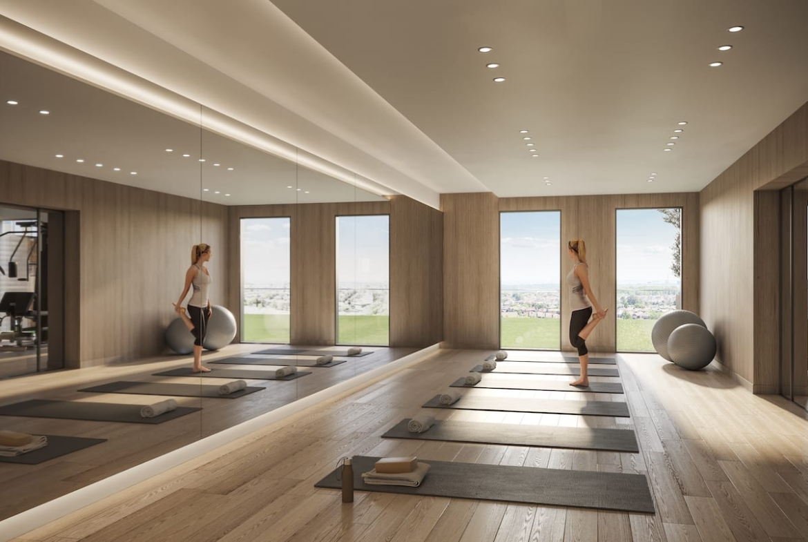 Rendering of The Design District Condos yoga studio